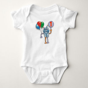 Camiseta Bodysuit lustroso bonito do bebê do robô do