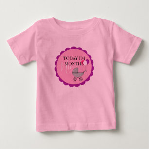 Camiseta Bodysuit mensal do tutu da festa de aniversário d