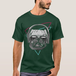 Camiseta Boer Dog Music Fones de ouvido Disco Dj Party