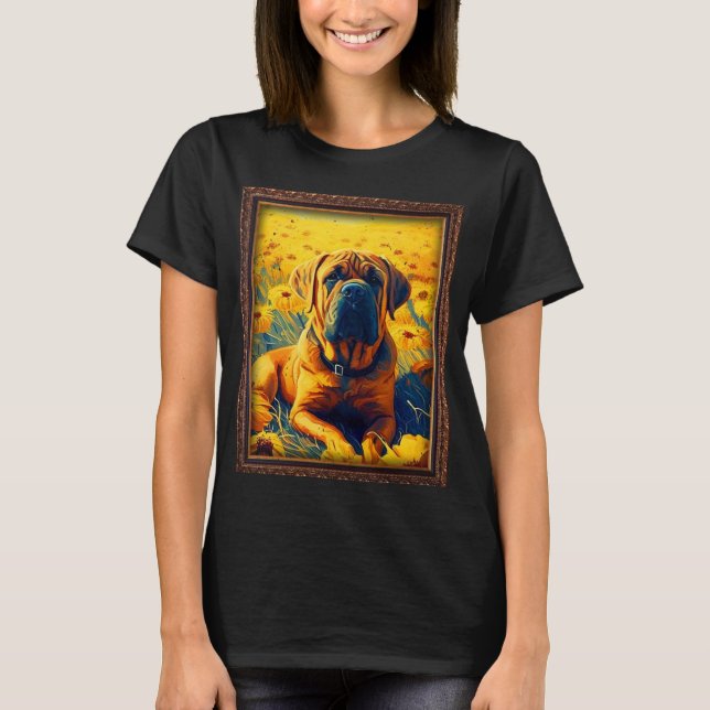 Camiseta Boerboel Painting Sunflower Flower Mom Women Flora (Frente)