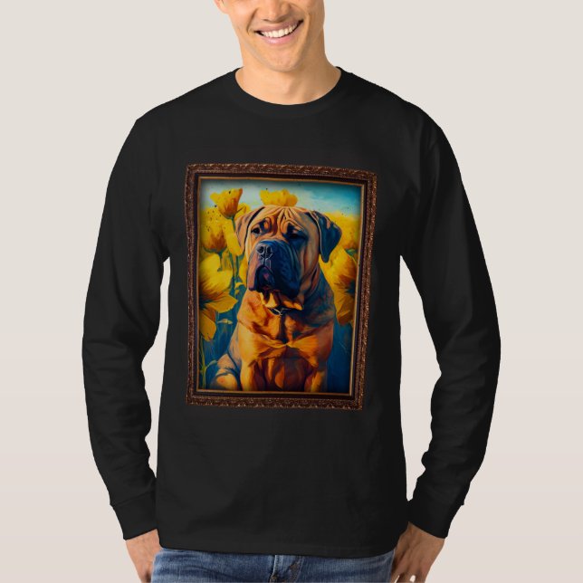 Camiseta Boerboel Painting Sunflower Flower Mom Women Flora (Frente)