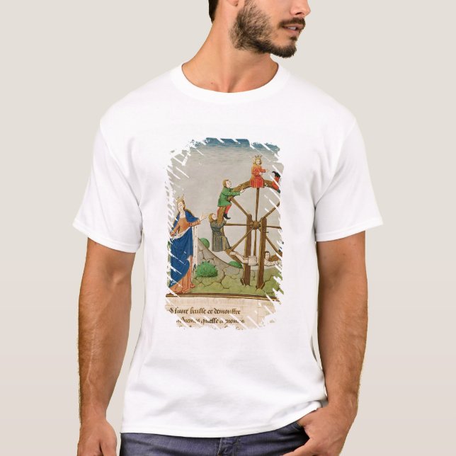 Camiseta Boethius com a roda da fortuna (Frente)