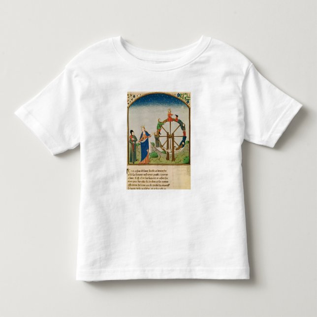 Camiseta Boethius com a roda da fortuna (Frente)