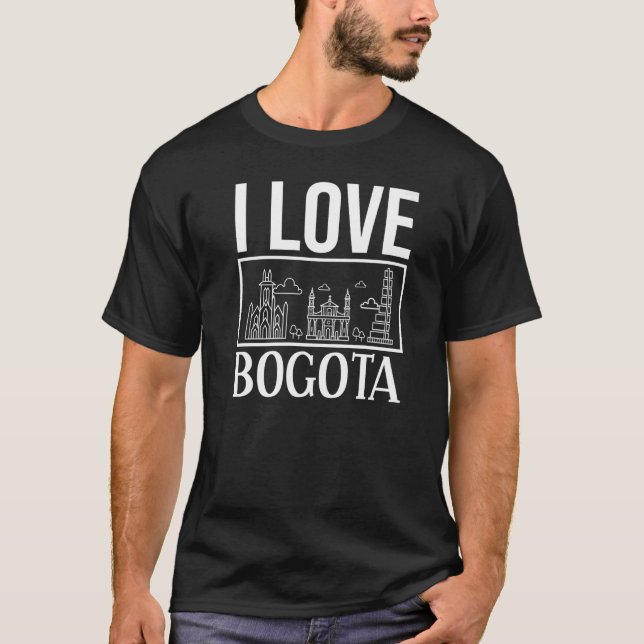 Camiseta Bogota Colombia City Skyline Map Travel (Frente)
