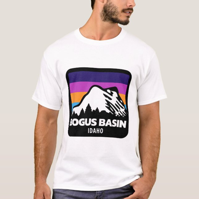Camiseta Bogus Sin Idaho Esquiando Montanhas de Snowboard F (Frente)