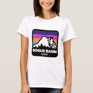 Camiseta Bogus Sin Idaho Esquiando Montanhas de Snowboard F