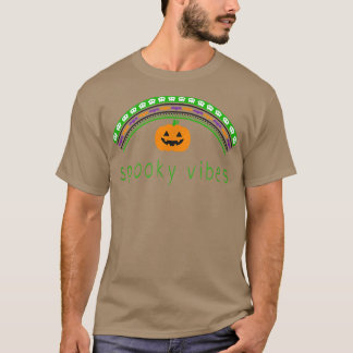 Camiseta Bohemian Halloween Rainbow & Pumpkin Spooky Vibes