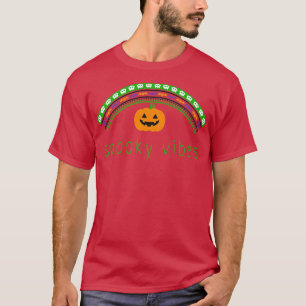 Camiseta Bohemian Halloween Rainbow & Pumpkin Spooky Vibes