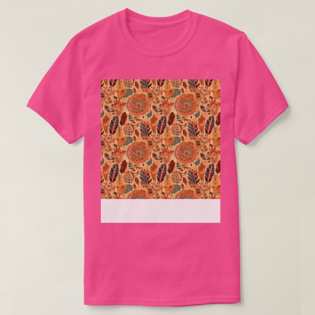 Camiseta Bohemian Seamless Pattern Boho Hippie Gypsy Flower (Frente do Design)