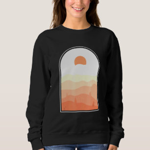 Camiseta Boho Abstrato Art Desert Sunset Landscape Geometri