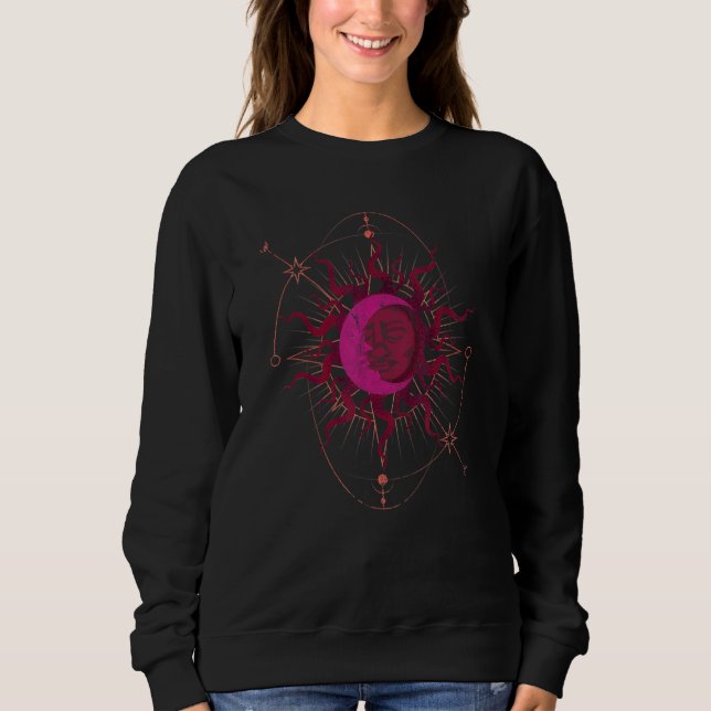 Camiseta Boho Aesthetic Sun Moon Celestial Bodies Astrology (Frente)