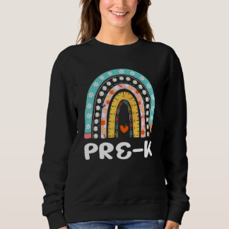 Camiseta Boho Arco-Íris Pré K Professor Aluno Volta às Aula