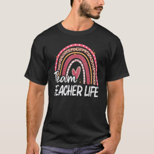 Camiseta Boho Arco-íris Vida de Professor Ensino Dia do Pro