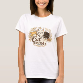 Camiseta Boho Cat Mom | Camiseta Boho de Gatos Fof