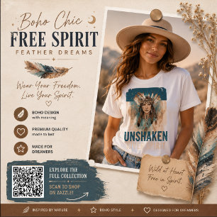 Camiseta Boho Chic Espírito Livre Sonhos de Pena Arte