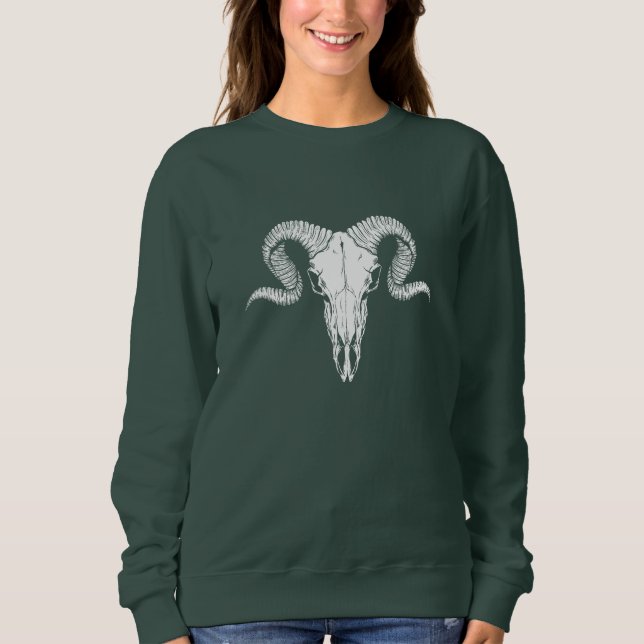 Camiseta Boho Chic Green Sweet com Buffalo Skull (Frente)