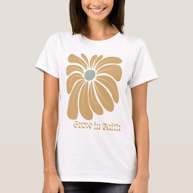Camiseta Boho Christian cresce em fé inspiradora (Frente)
