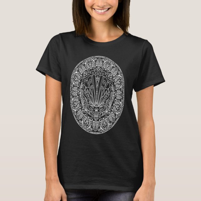 Camiseta Boho Clam Shell Sea Life Mandala  Cute Bohemian Sp (Frente)