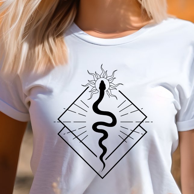 Camiseta Boho Cobra Símbolo Geométrico Minimalista  (Criador carregado)