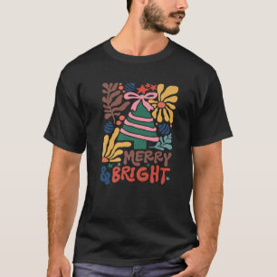 Camiseta Boho Coquette — Feliz de árvore de Natal e Bright