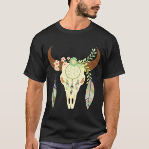 Camiseta Boho Cow Skull Dreamcatcher -
