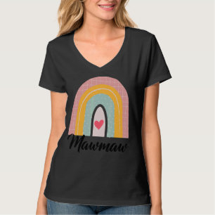 Camiseta Boho Dia de as mães Arco-Íris Mawmaw Mamãe Avó