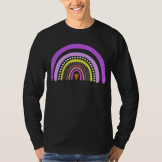 Camiseta Boho Doodle Coração Arco-Íris