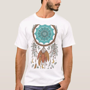 Camiseta Boho Dreamcatcher – Verde Água e Terracot