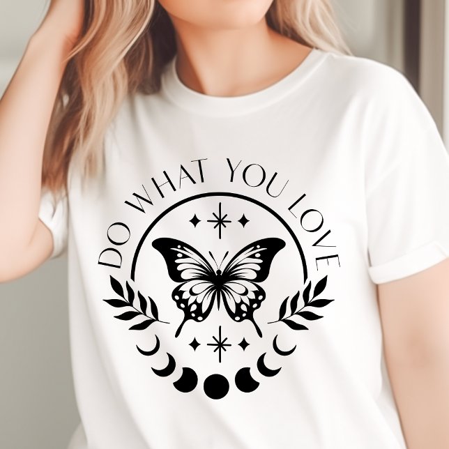 Camiseta Boho Faça O Que Você Ama Motivação Borboleta (Criador carregado)