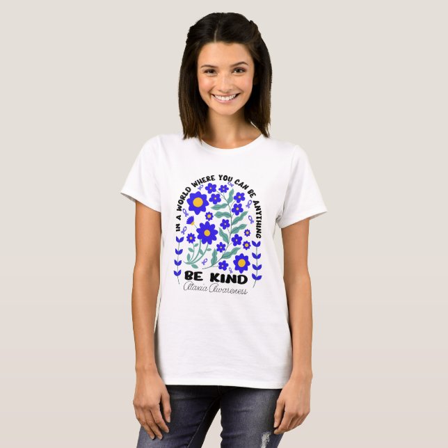 Camiseta Boho Floral Ataxia Seja gentil (Frente Completa)