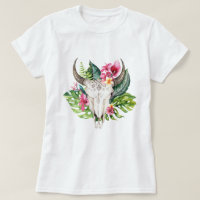 Boho Floral Caveira Azul Turquesa Paraíso da Ilha