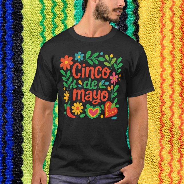Camiseta Boho Floral Cinco de Mayo (Criador carregado)