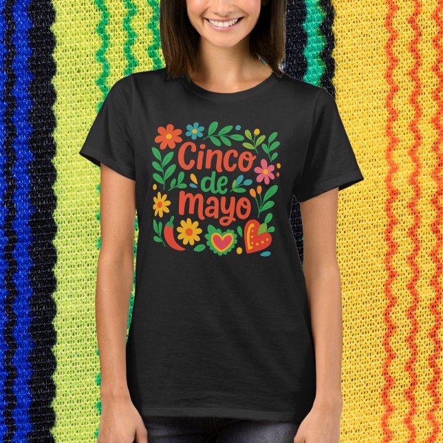 Camiseta Boho Floral Cinco de Mayo (Criador carregado)