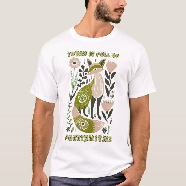 Camiseta Boho Floral Fox Citações Motivativas (Frente)