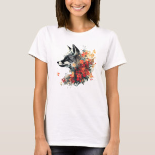 Camiseta Boho Floral Fox Willife Nature