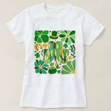 Boho Floral Glitter Rua Patrick Day Shamrock