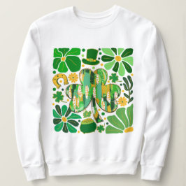 Camiseta Boho Floral Glitter Rua Patrick Day Shamrock