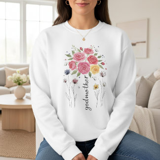 Camiseta Boho Floral Godmother Bouque Mother’s Day Gift