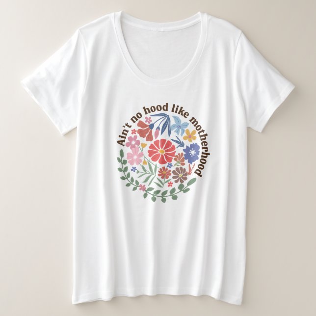 Camiseta Boho Floral Mama Motherhood (Frente do Design)
