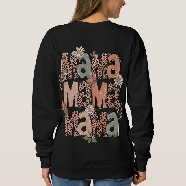 Camiseta Boho Floral "Mama" Retro Sweatshirt (Verso)