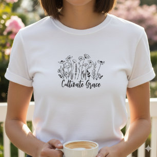Camiseta Boho Floral – Presente Cristão Inspirador para Mul