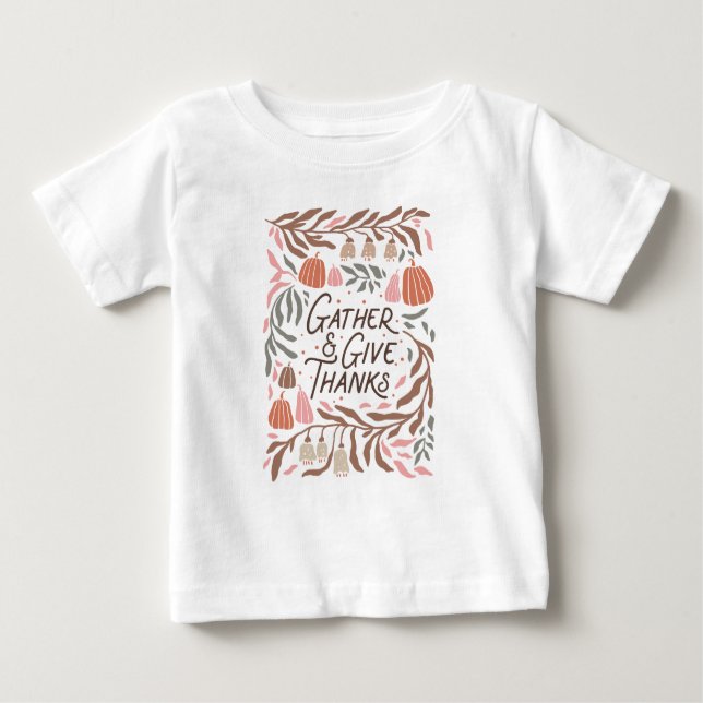 Camiseta Boho Floral Reúne e Dê Obrigados (Frente)