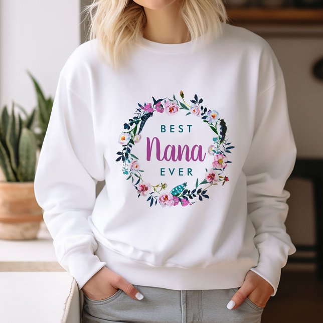 Camiseta Boho Floral Wreath Best Nana Nunca (Criador carregado)