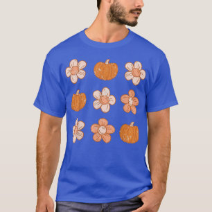 Camiseta Boho Flowers and Pumpkins Halloween Spooky Vibes F
