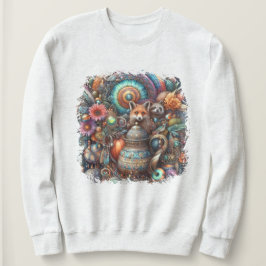 Camiseta Boho Fox Raccoon Floral Design