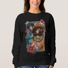 Camiseta Boho Girl with Floral Sweatshirt