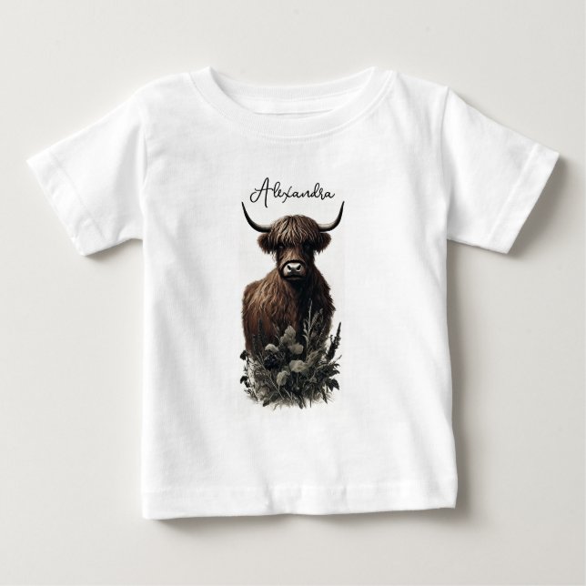 Camiseta Boho Highland Cow (Frente)