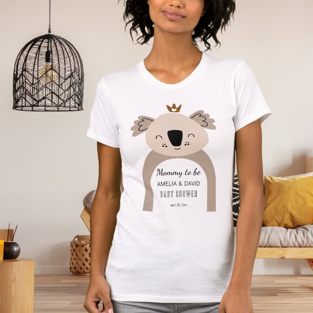 Camiseta Boho Koala Mommy To Be Neutral Baby Shower (Criador carregado)