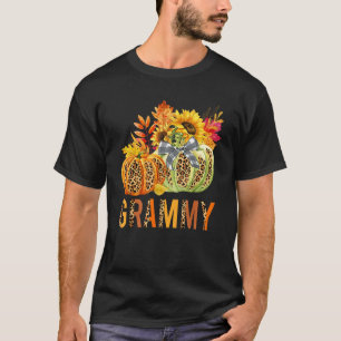Camiseta Boho Leopard Pumpkins Grampo Folha outono Tt