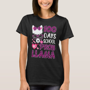 Camiseta Boho Leopardo 100 Dias De Escola Sem Prob Llama Te